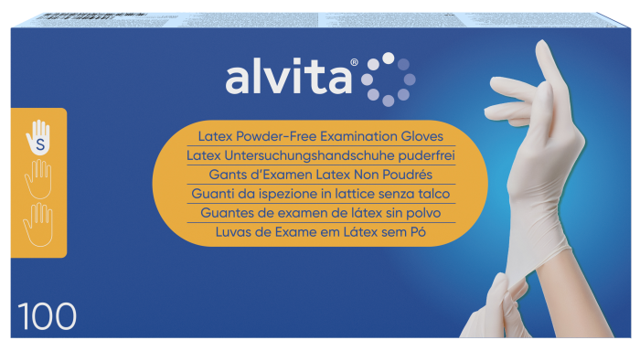 Alvita Gloves Latex Powder-Free (small) 100 