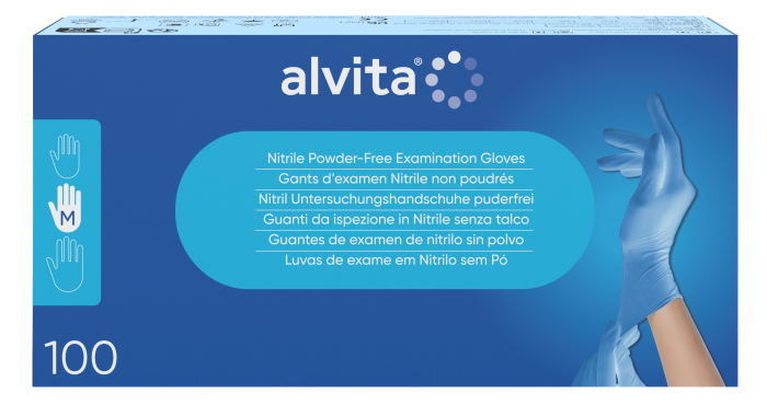 Alvita Gloves Nitrile Powder-Free (medium) 100 