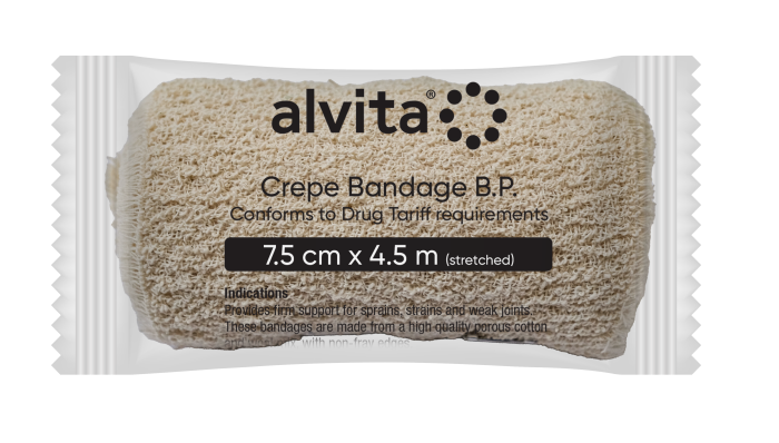 Alvita Crepe Bandage BP / 7.5cm x 4.5m 